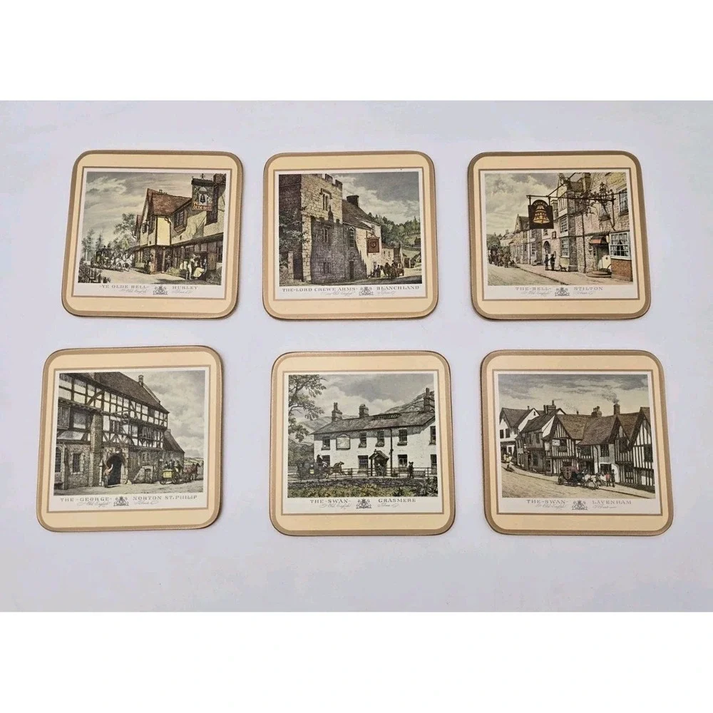 Vintage Pimpernel Cork Backed Placemats And Coasters English Inns